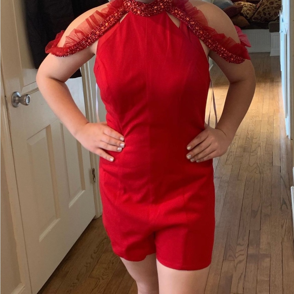 Red Rachel Allan romper